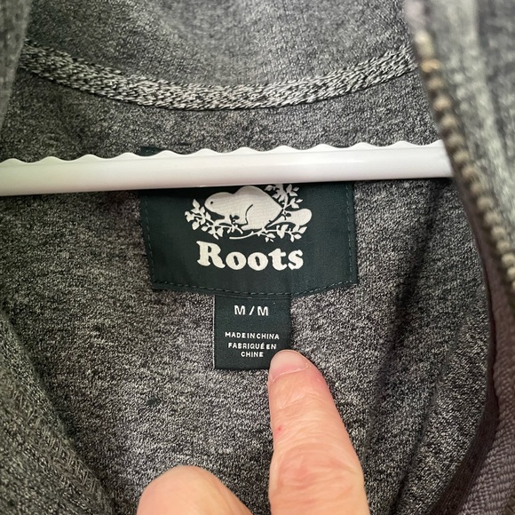 Roots Midweight Organic Cotton 1/2 Zip Sweater - Grey - Picture 3 of 4
